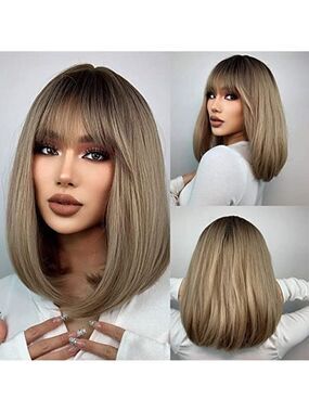 𝅺🆕 Stunning Long Bob Ombre Light Blonde Replacement Hair Wig  Lace SEXY NWT 👀